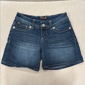 Seven7 Women's Dark Blue Jean Shorts